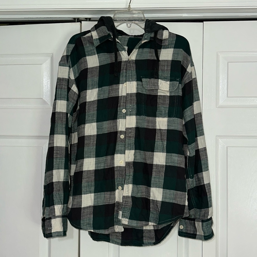 American Eagle Hooded Flannel